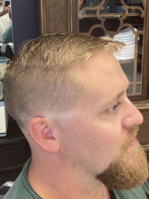 Fade with red beard, profile view